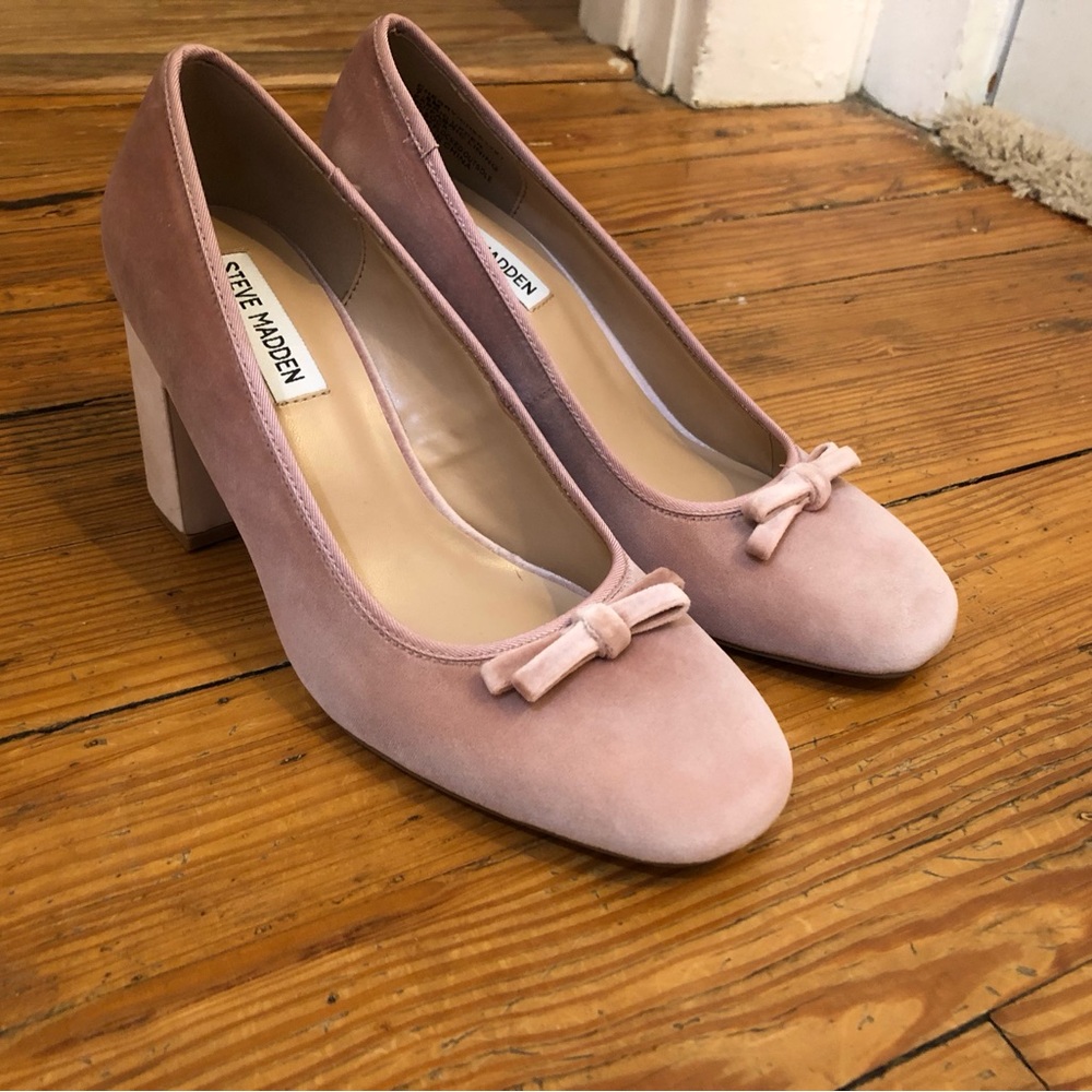 Steve Madden Cherry Pink Velvet Heels